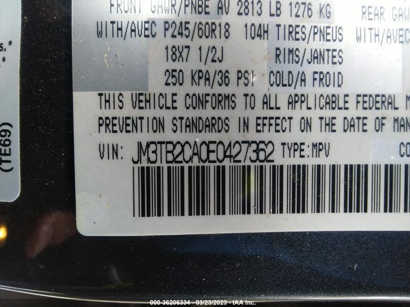 2014 MAZDA CX-9 TOURING - JM3TB2CA0E0427362