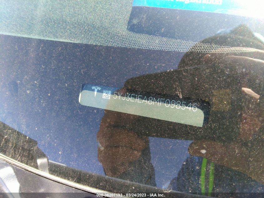 2021 TESLA MODEL 3 STANDARD RANGE PLUS - 5YJ3E1EA8MF098546