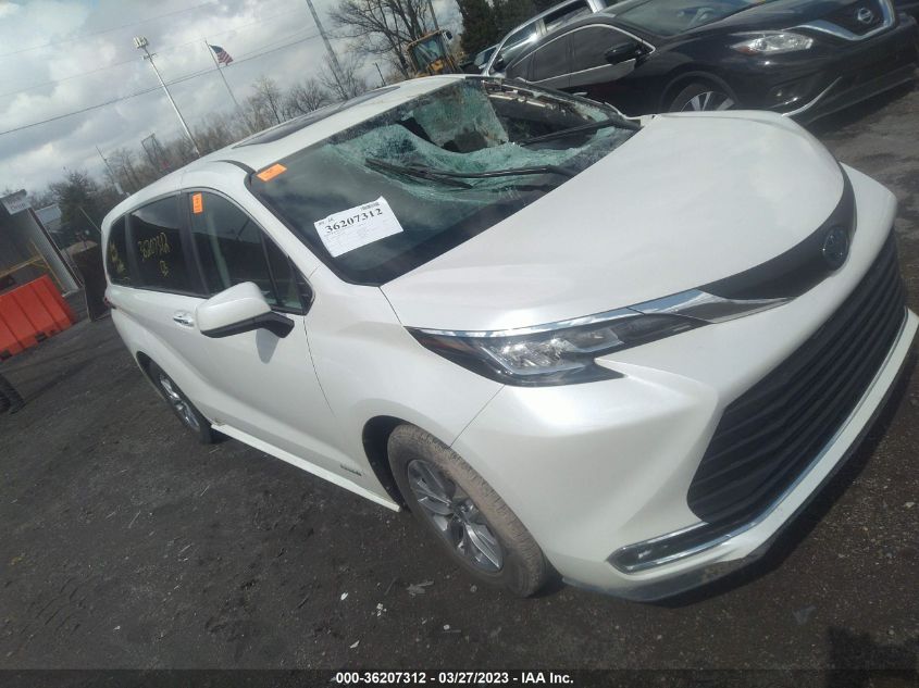 2021 TOYOTA SIENNA XLE - 5TDYSKFC7MS011090