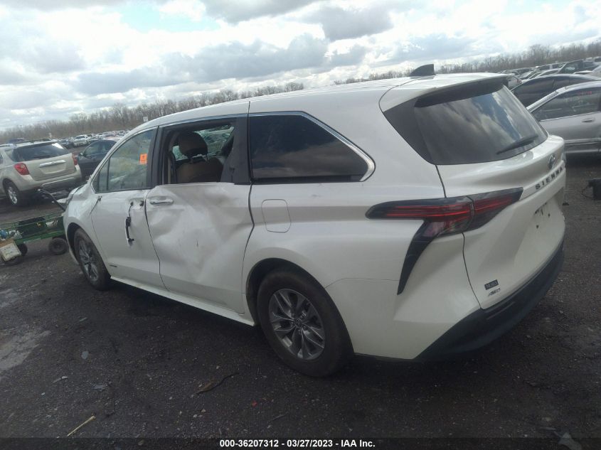 2021 TOYOTA SIENNA XLE - 5TDYSKFC7MS011090