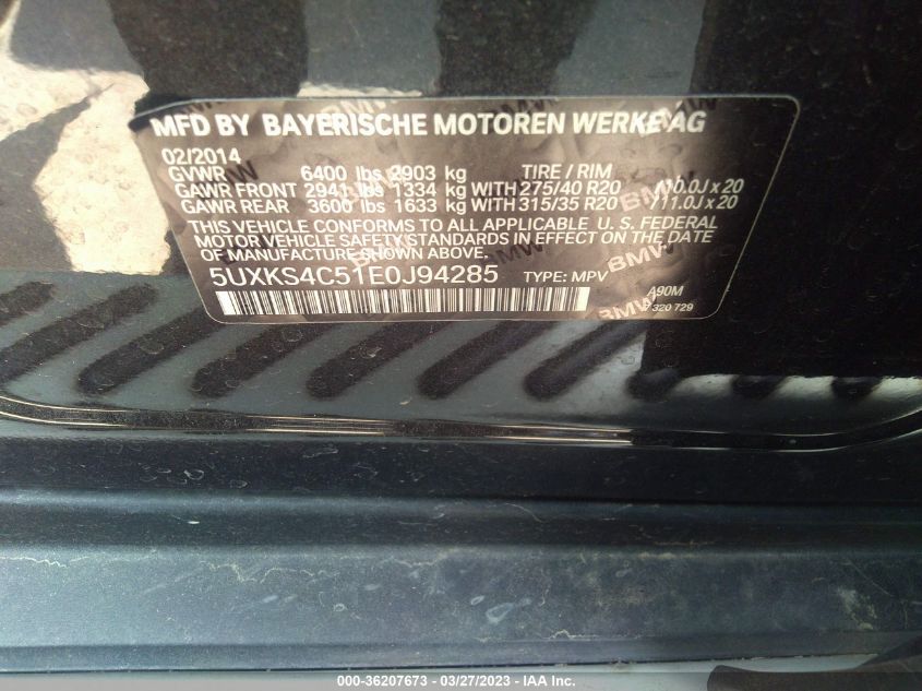 2014 BMW X5 XDRIVE35D - 5UXKS4C51E0J94285