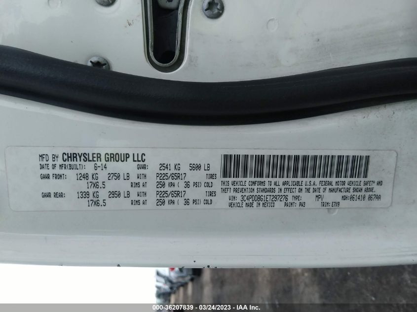 2014 DODGE JOURNEY SXT - 3C4PDDBG1ET297276