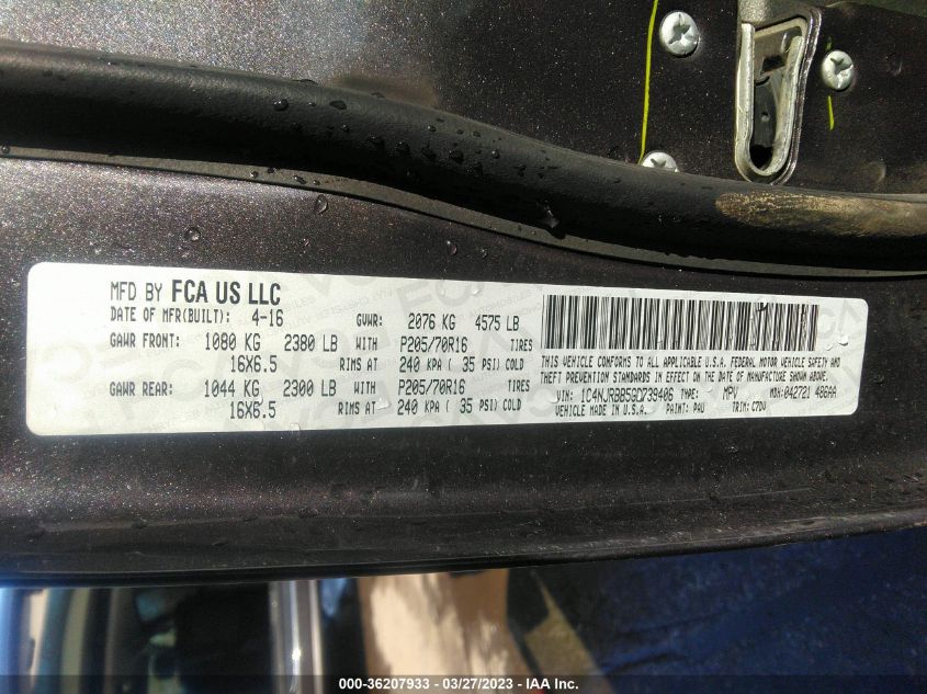 2016 JEEP PATRIOT SPORT - 1C4NJRBB5GD739406