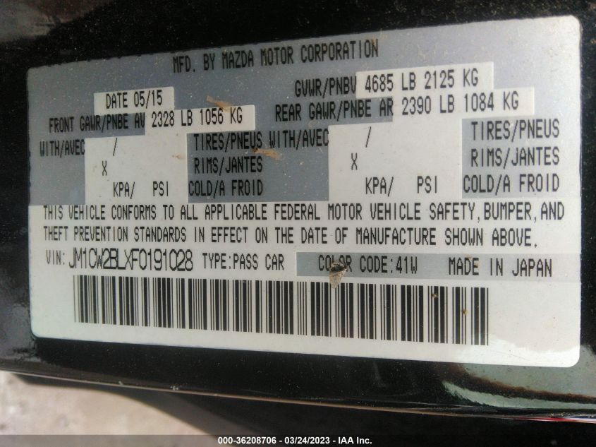 2015 MAZDA MAZDA5 SPORT - JM1CW2BLXF0191028