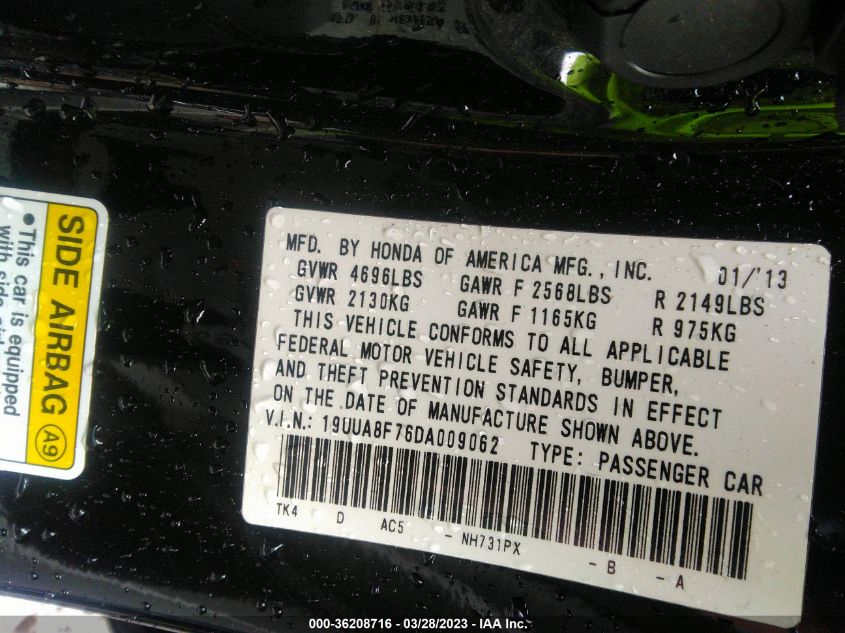 2013 ACURA TL ADVANCE - 19UUA8F76DA009062