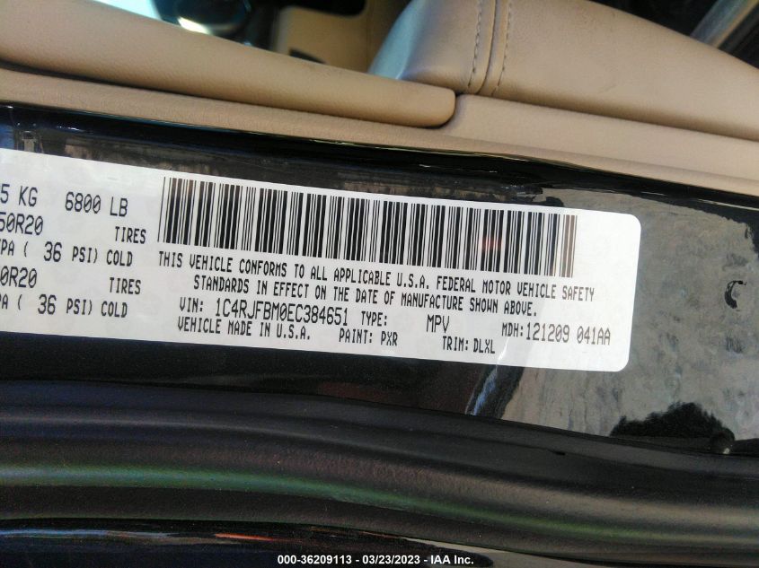 2014 JEEP GRAND CHEROKEE LIMITED - 1C4RJFBM0EC384651
