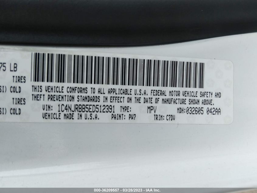 2014 JEEP PATRIOT SPORT - 1C4NJRBB5ED512391