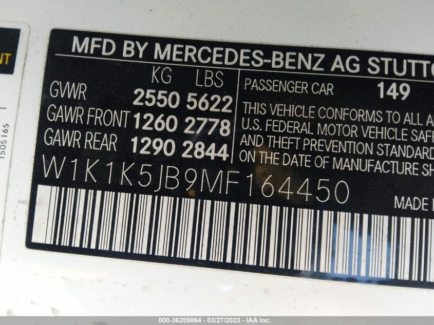 2021 MERCEDES-BENZ E-CLASS E 450 - W1K1K5JB9MF164450