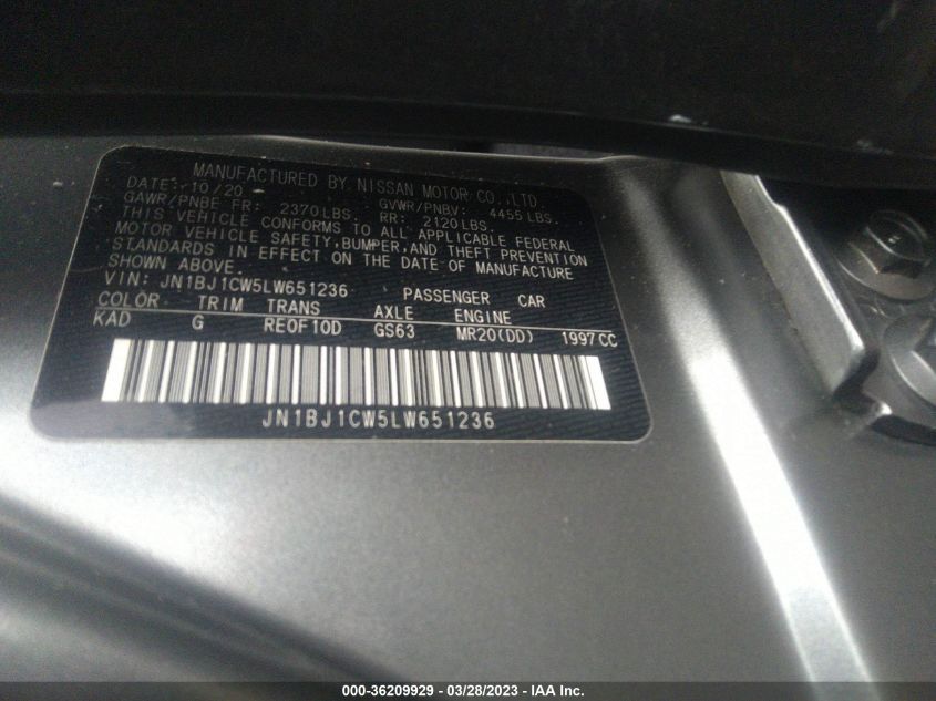 2020 NISSAN ROGUE SPORT SV - JN1BJ1CW5LW651236