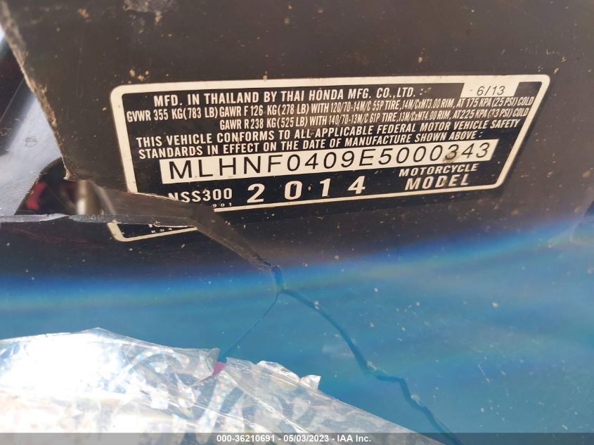 2014 HONDA NSS300 MLHNF0409E5000343