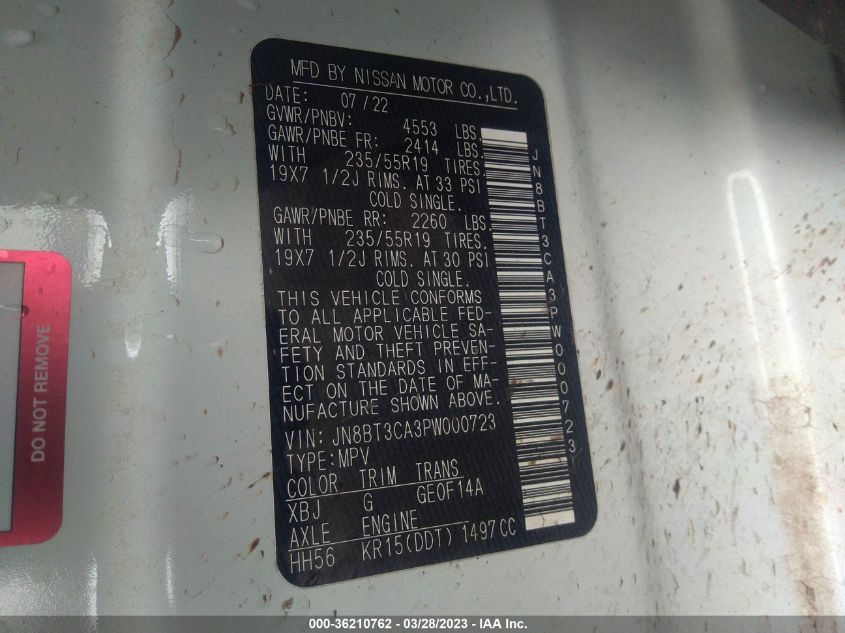 2023 NISSAN ROGUE SL - JN8BT3CA3PW000723