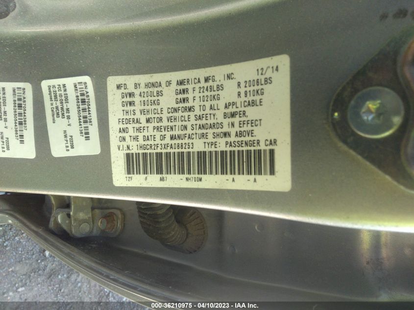 2015 HONDA ACCORD SEDAN LX - 1HGCR2F3XFA088253