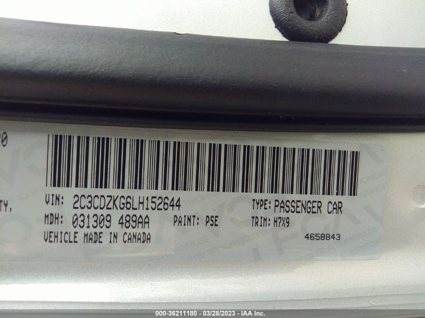 2020 DODGE CHALLENGER GT - 2C3CDZKG6LH152644