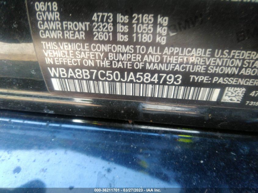 2018 BMW 3 SERIES 340I XDRIVE - WBA8B7C50JA584793