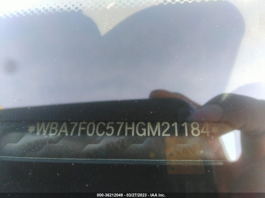 2017 BMW 7 SERIES 750I - WBA7F0C57HGM21184