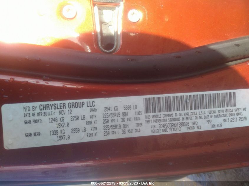 2013 DODGE JOURNEY CREW - 3C4PDDDG0DT589920