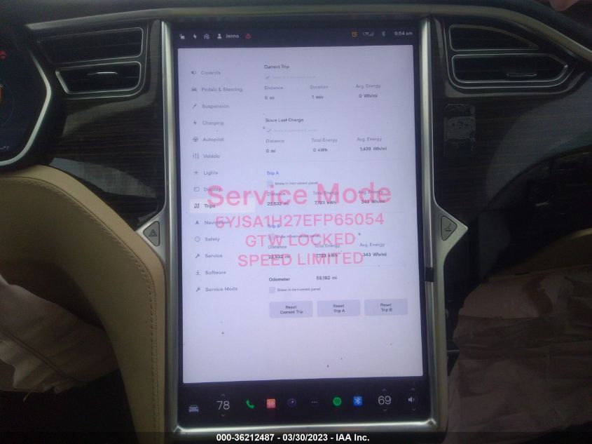 2014 TESLA MODEL S P85D - 5YJSA1H27EFP65054