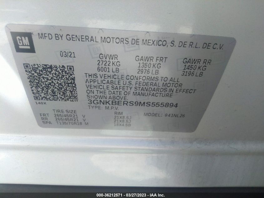 2021 CHEVROLET BLAZER RS - 3GNKBERS9MS555894