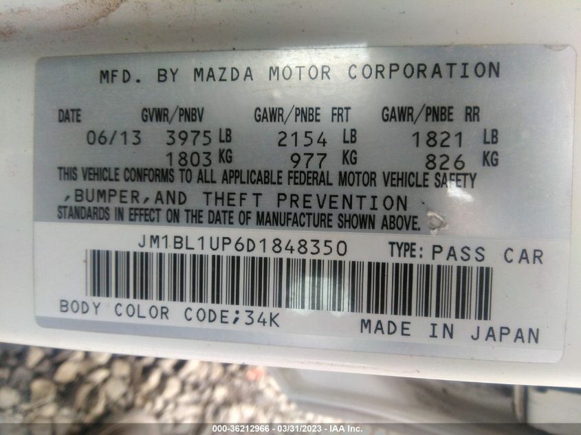 2013 MAZDA MAZDA3 I SPORT - JM1BL1UP6D1848350