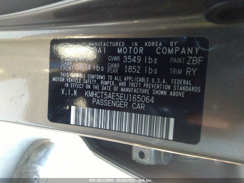 2014 HYUNDAI ACCENT GS - KMHCT5AE5EU165064