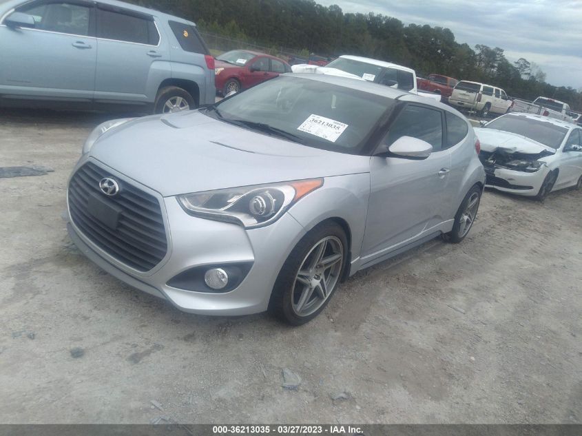 2013 HYUNDAI VELOSTER TURBO W/BLACK INT - KMHTC6AE5DU180538