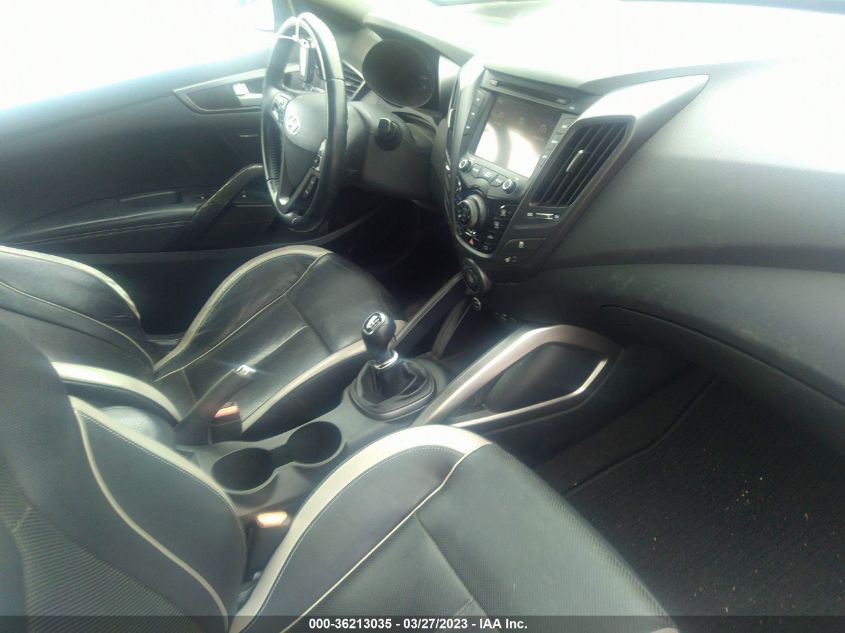 2013 HYUNDAI VELOSTER TURBO W/BLACK INT - KMHTC6AE5DU180538
