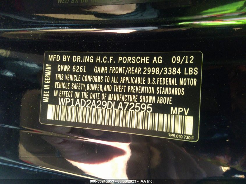 2013 PORSCHE CAYENNE GTS - WP1AD2A29DLA72595