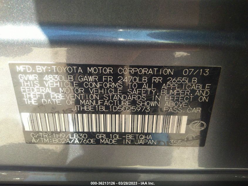 2013 LEXUS GS 350 - JTHBE1BL1D5025973