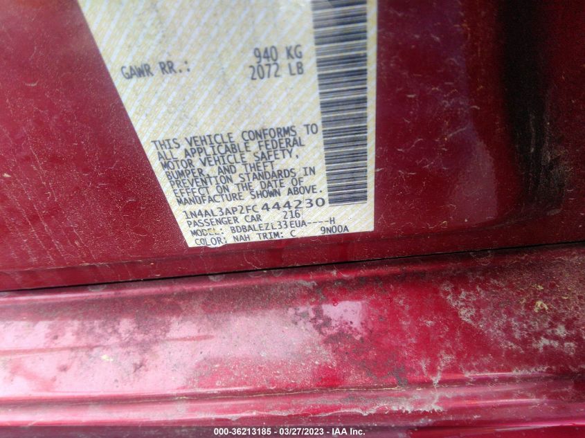 2015 NISSAN ALTIMA 2.5 S - 1N4AL3AP2FC444230