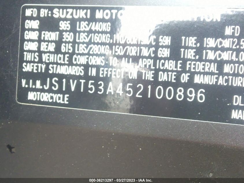 2005 SUZUKI DL1000 - JS1VT53A452100896