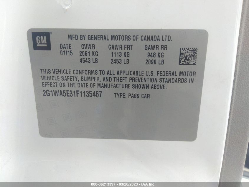 2015 CHEVROLET IMPALA LIMITED LS - 2G1WA5E31F1135467