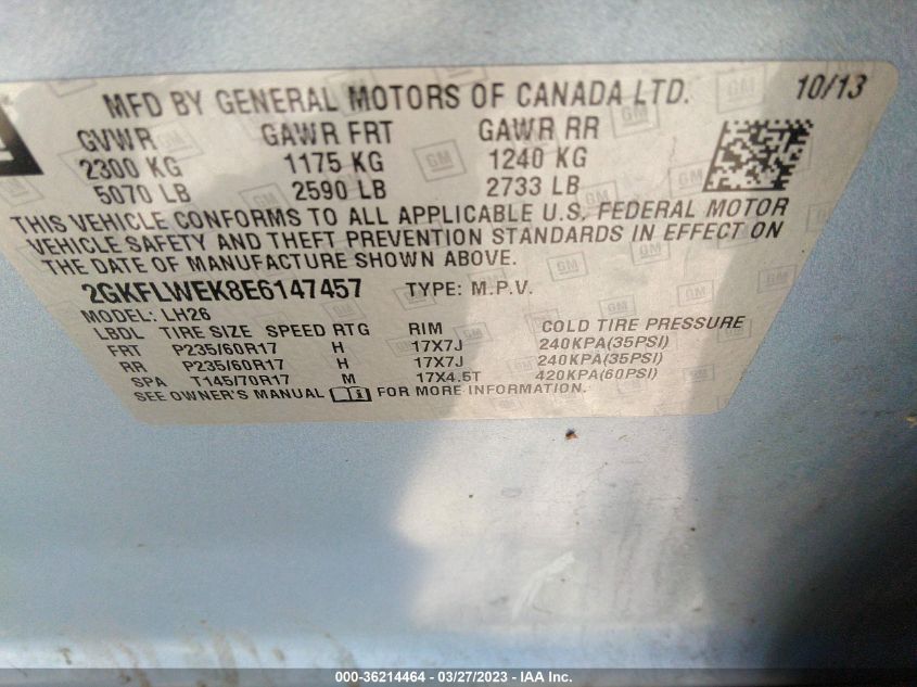 2014 GMC TERRAIN SLE - 2GKFLWEK8E6147457