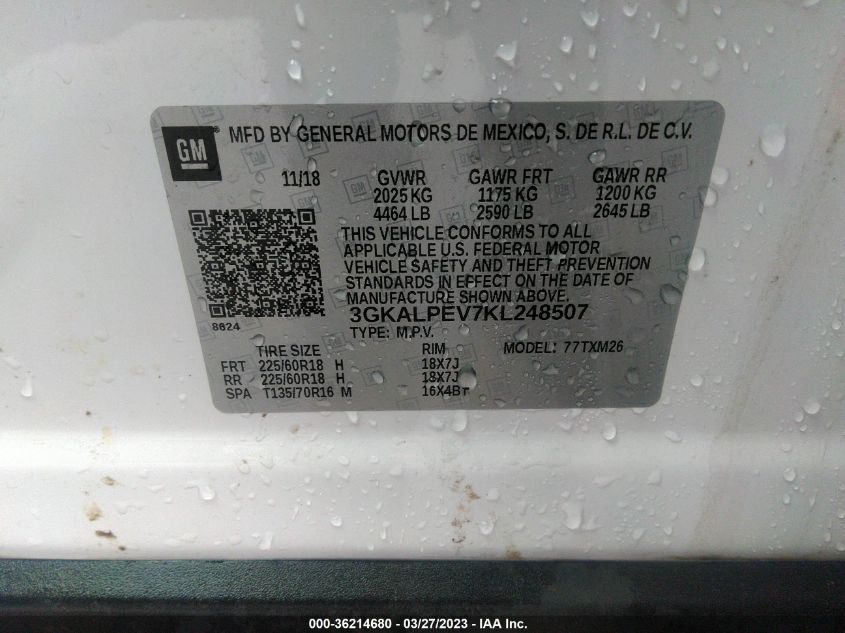 2019 GMC TERRAIN SLT - 3GKALPEV7KL248507