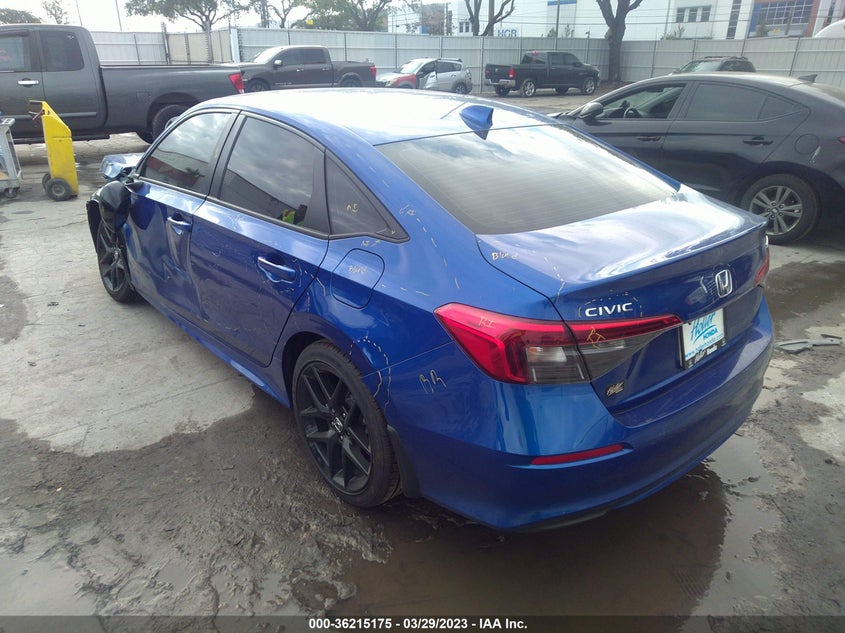 VIN 2HGFE2F56NH605140 2022 HONDA CIVIC SEDAN SPORT