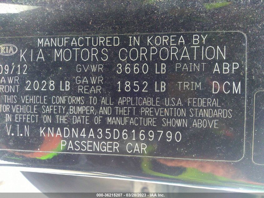 2013 KIA RIO EX - KNADN4A35D6169790