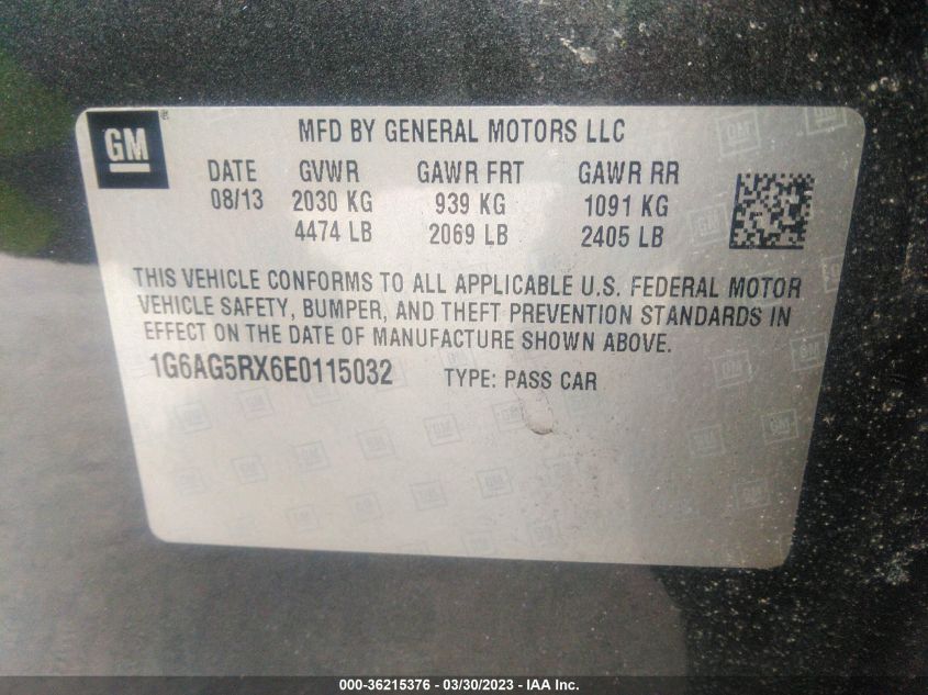 2014 CADILLAC ATS STANDARD AWD - 1G6AG5RX6E0115032