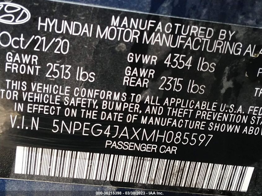 2021 HYUNDAI SONATA SE - 5NPEG4JAXMH085597