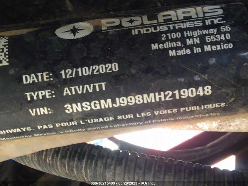 2021 POLARIS GENERAL XP 4 1000 DELUXE RIDE - 3NSGMJ998MH219048