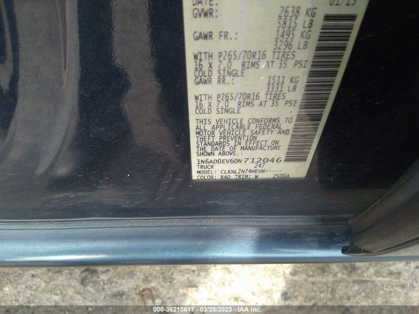 2013 NISSAN FRONTIER SV - 1N6AD0EV6DN712046