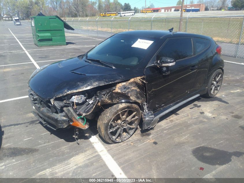 2013 HYUNDAI VELOSTER TURBO W/BLACK INT - KMHTC6AEXDU153545