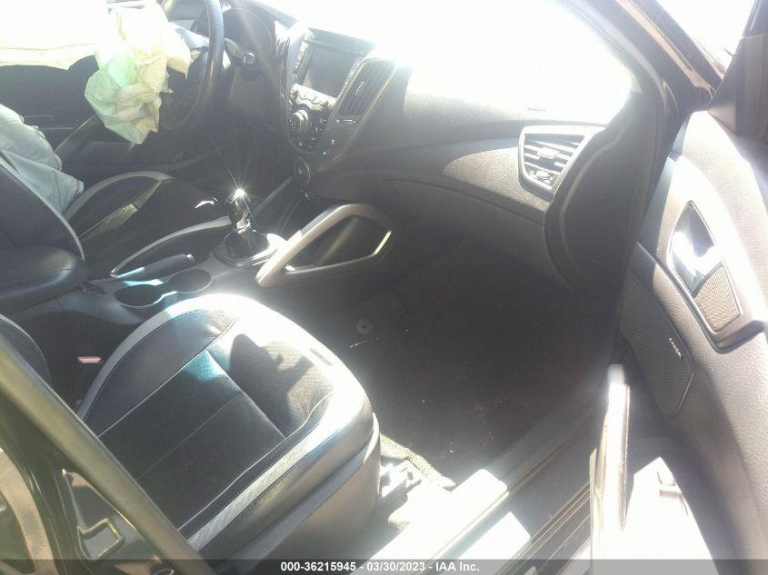 2013 HYUNDAI VELOSTER TURBO W/BLACK INT - KMHTC6AEXDU153545