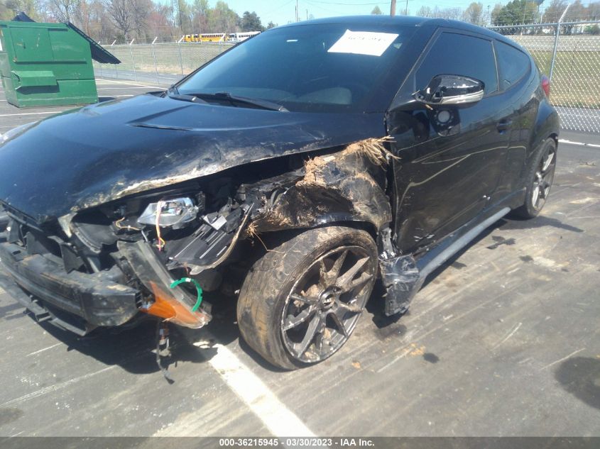 2013 HYUNDAI VELOSTER TURBO W/BLACK INT - KMHTC6AEXDU153545