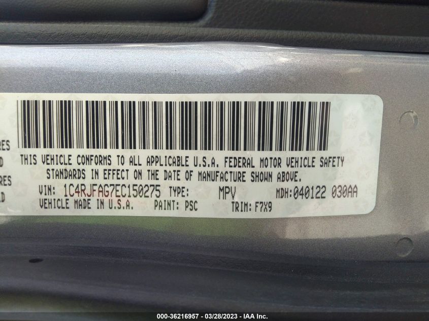 2014 JEEP GRAND CHEROKEE LAREDO/ALTITUDE - 1C4RJFAG7EC150275