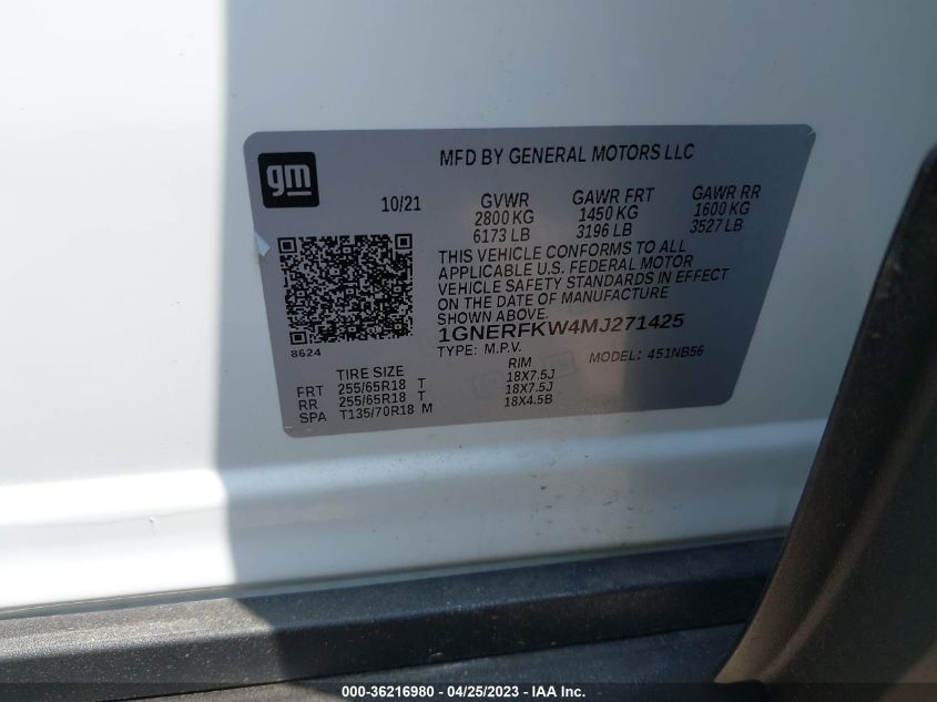 2021 CHEVROLET TRAVERSE LS - 1GNERFKW4MJ271425