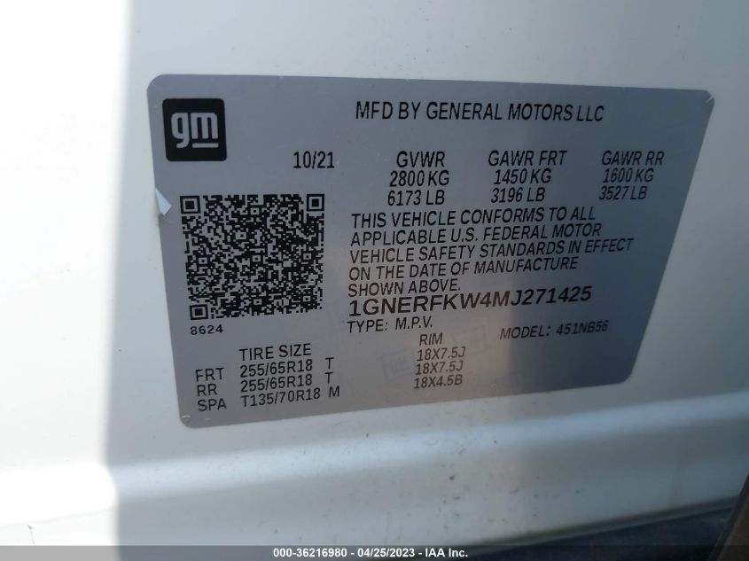 2021 CHEVROLET TRAVERSE LS - 1GNERFKW4MJ271425
