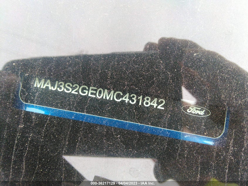 VIN MAJ3S2GE0MC431842 2021 FORD ECOSPORT SE