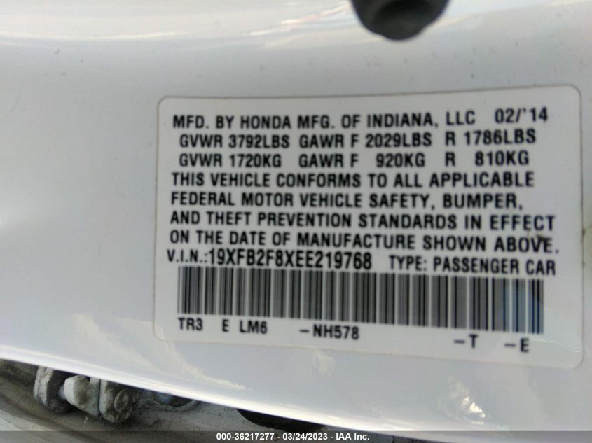 2014 HONDA CIVIC SEDAN EX - 19XFB2F8XEE219768