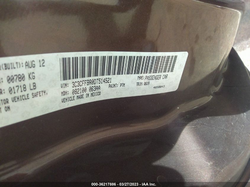 2013 FIAT 500 SPORT - 3C3CFFBR0DT514521