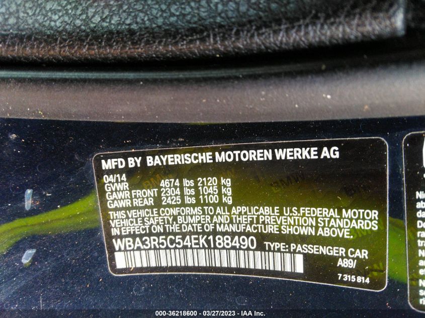 2014 BMW 4 SERIES 435I XDRIVE - WBA3R5C54EK188490