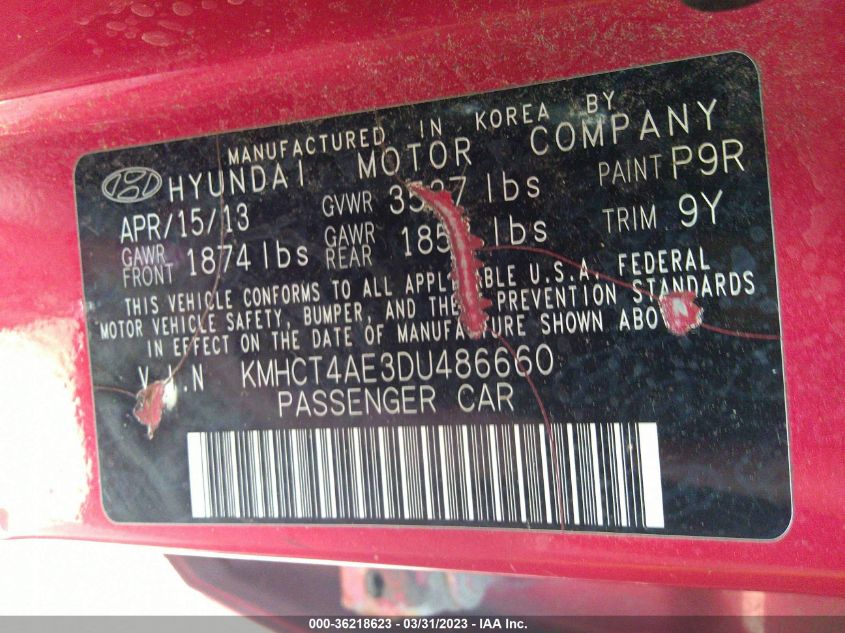 2013 HYUNDAI ACCENT GLS - KMHCT4AE3DU486660